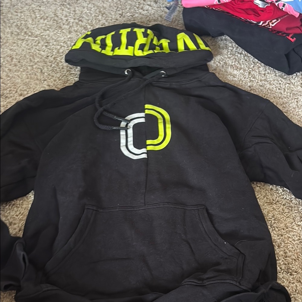 OverTime Black Hoodie with Neon Yellow Accents